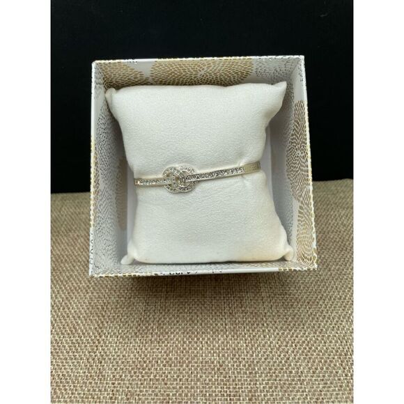 Charter Club Silver-Tone Interlocking Pavé Circle Bracelet New Gift Idea - Picture 3 of 9